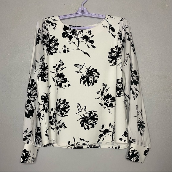 MELLODAY | Women's Flower Print Blouse Size M - Picture 1 of 8